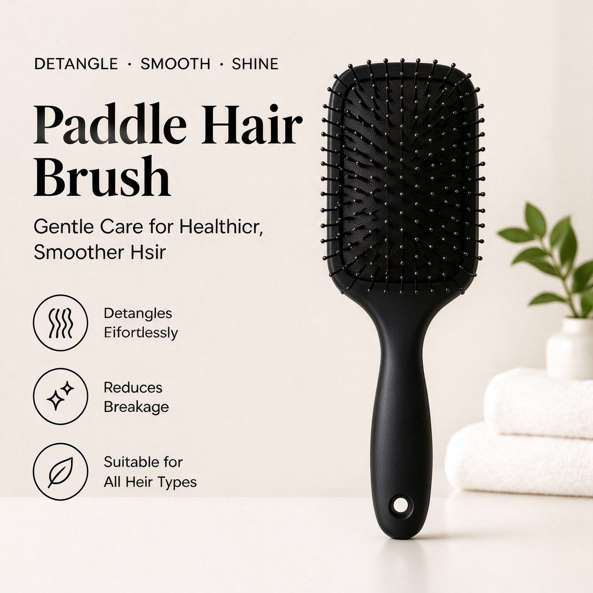 Black Paddle Hair Brush