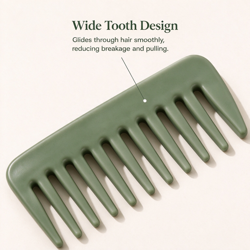 Sage Green Wide-Tooth Comb