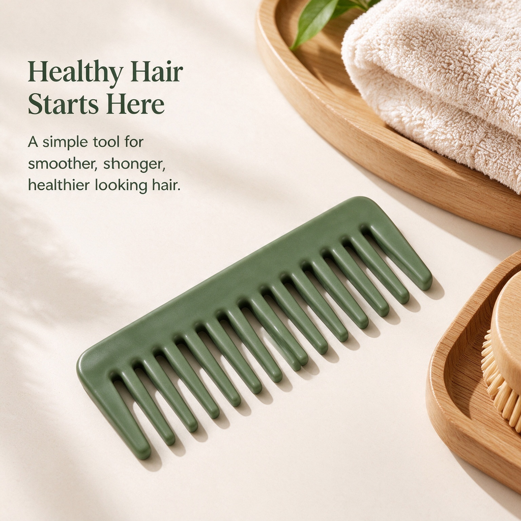 Sage Green Wide-Tooth Comb