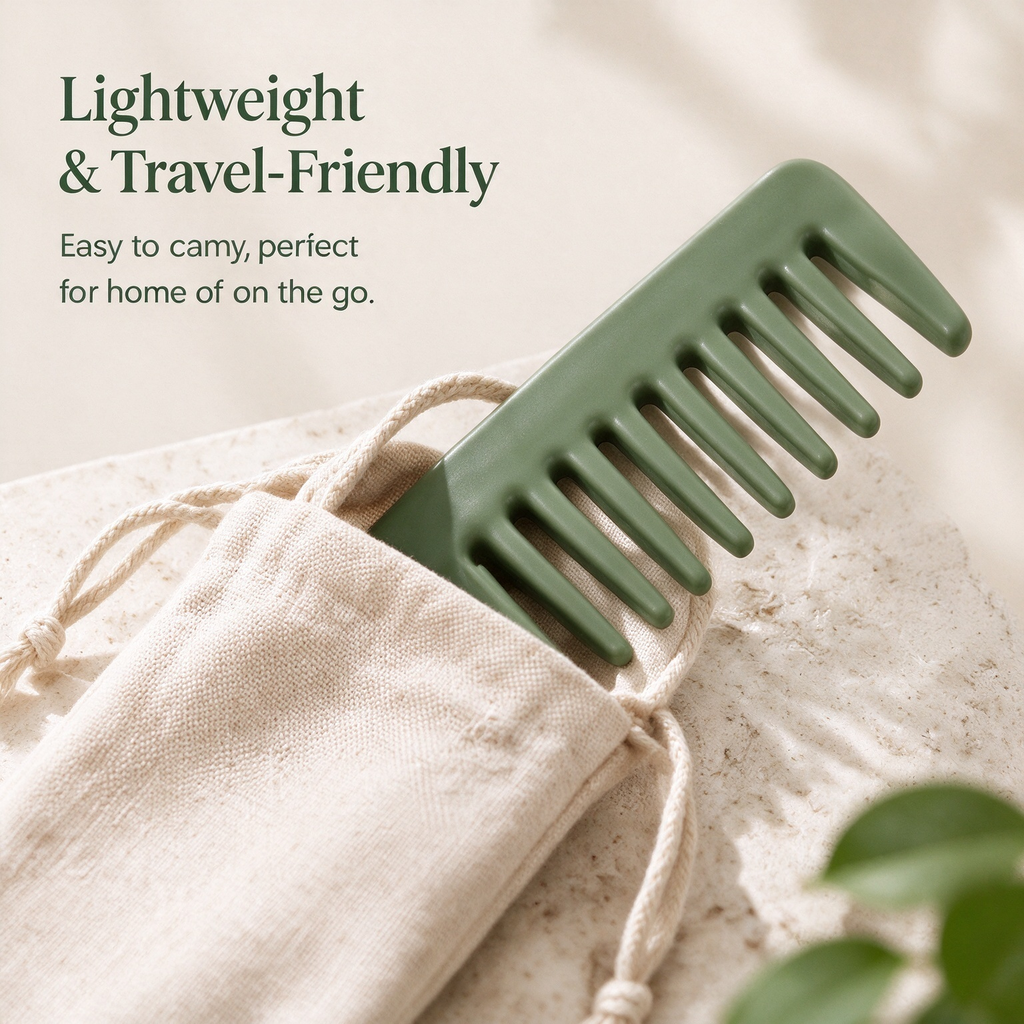 Sage Green Wide-Tooth Comb