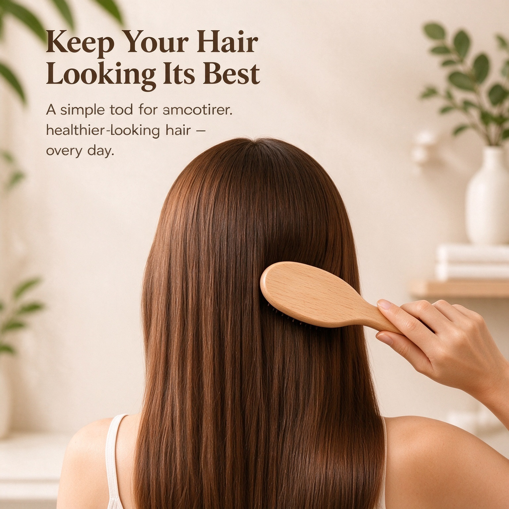 Wooden Paddle Hair Brush – Natural Wood Handle Detangling Brush