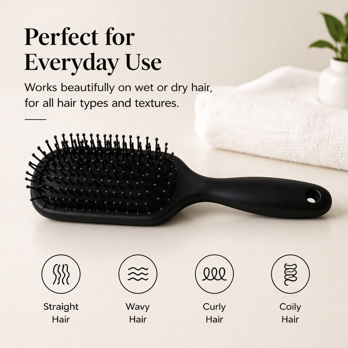 Black Paddle Hair Brush