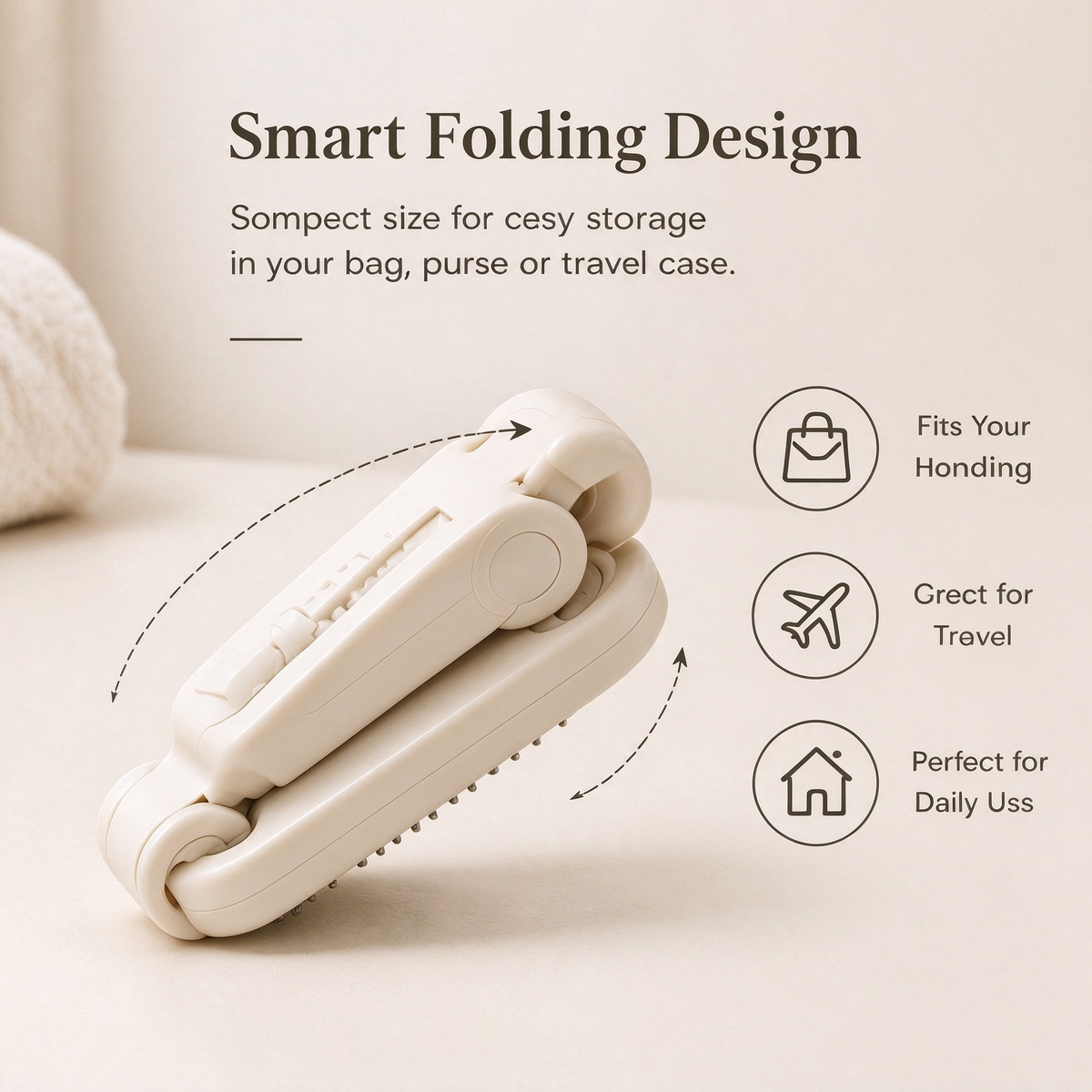 2-in-1 Folding Hair Brush & Comb