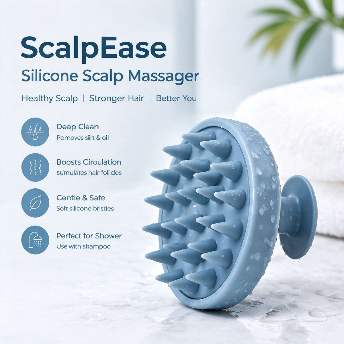 Silicone Scalp Massager – Soft Silicone Shampoo Brush