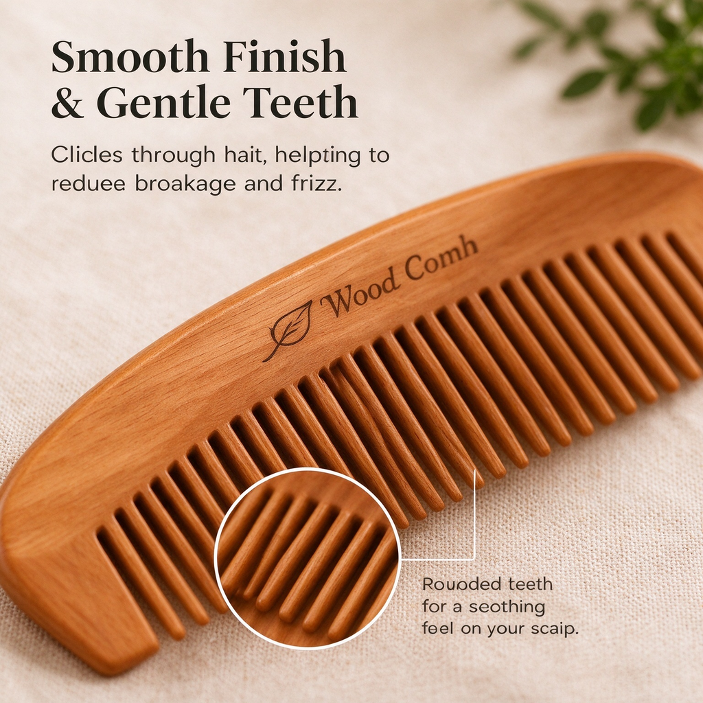 Handcrafted Wooden Hair Comb