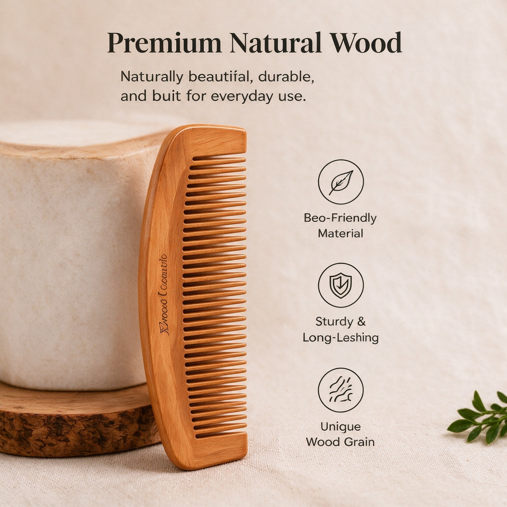 Handcrafted Wooden Hair Comb