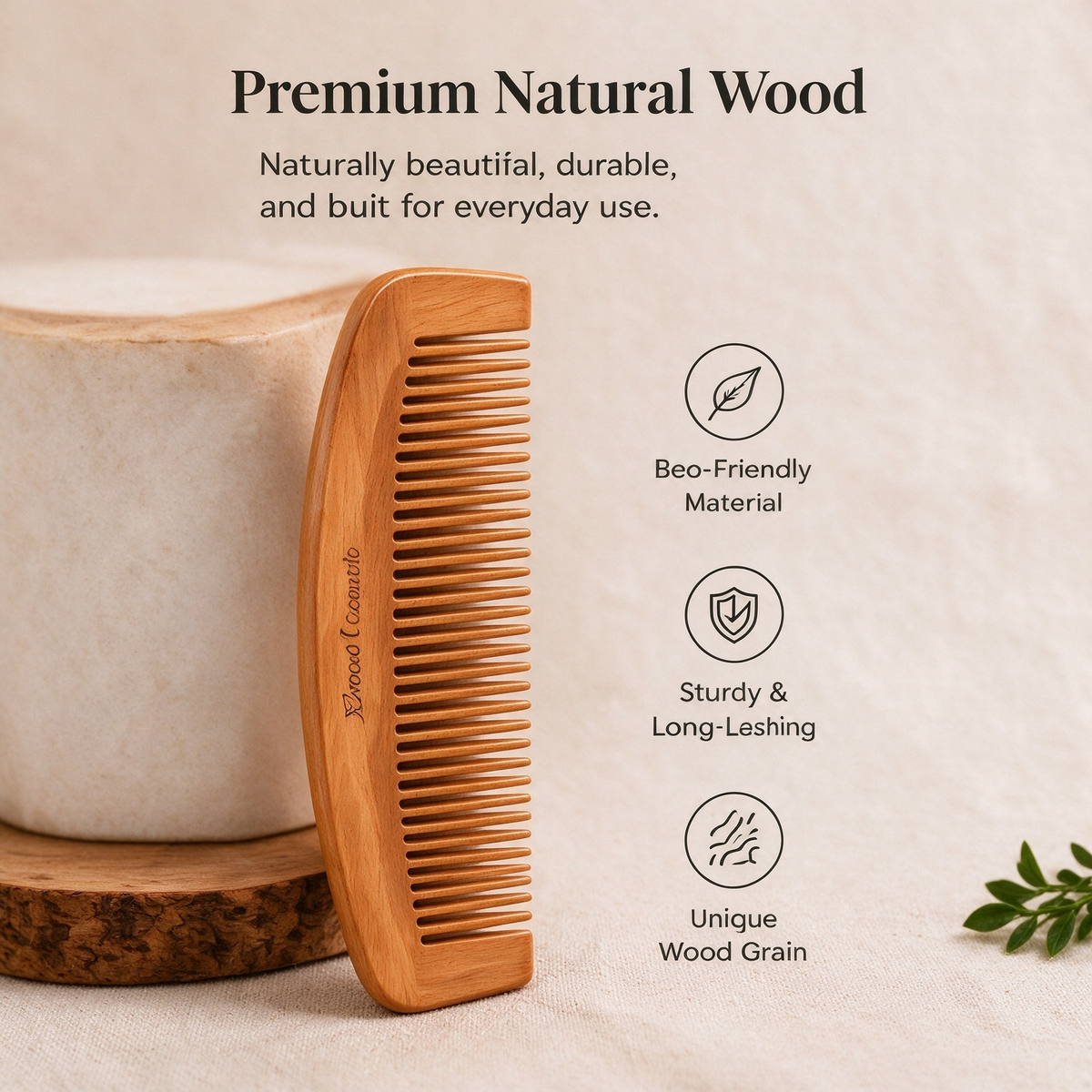 Handcrafted Wooden Hair Comb