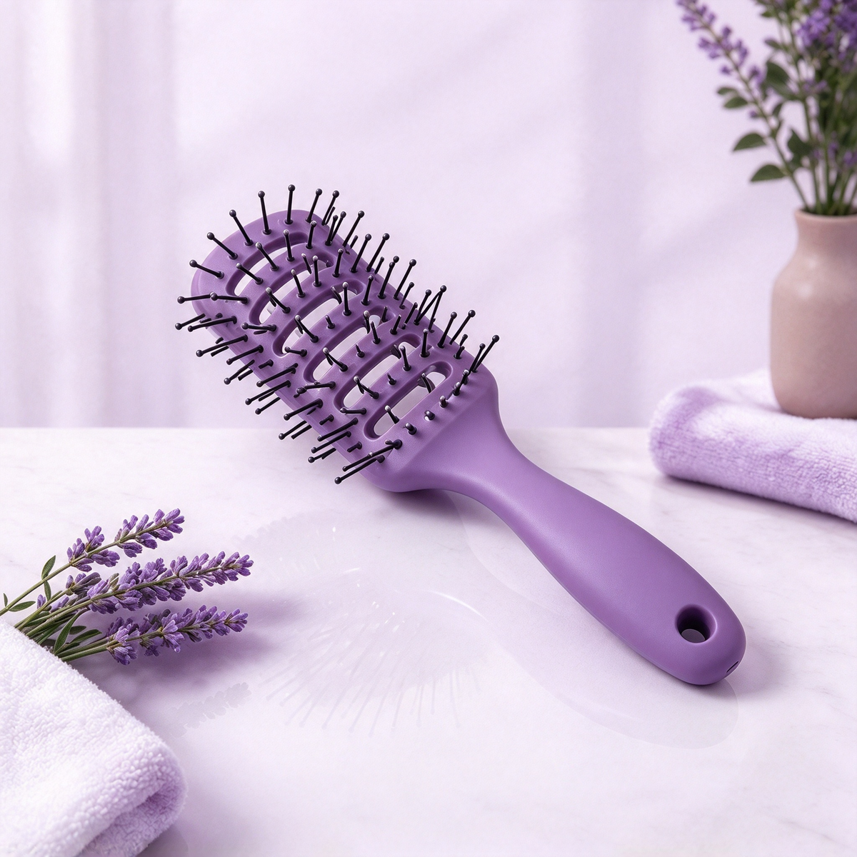 Lavender Vent Brush – Lightweight Detangling Hairbrush