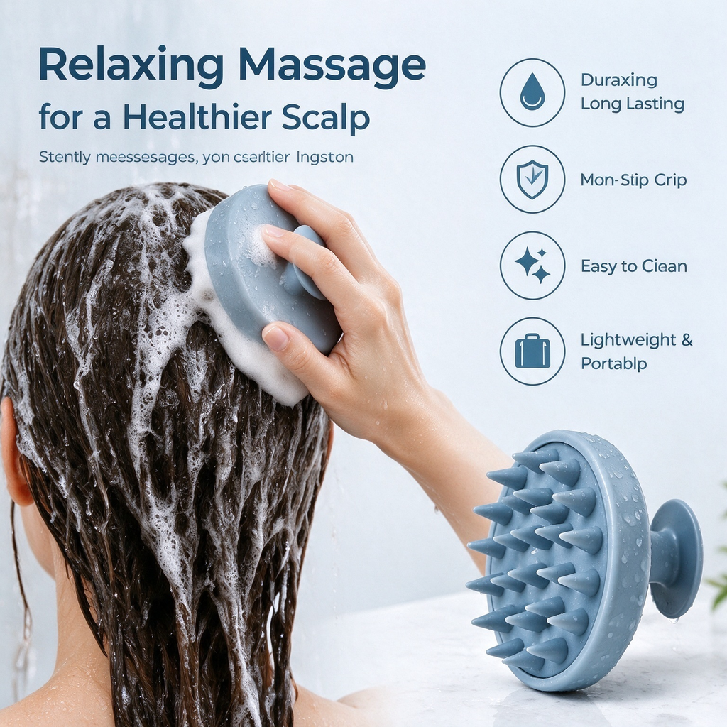 Silicone Scalp Massager – Soft Silicone Shampoo Brush