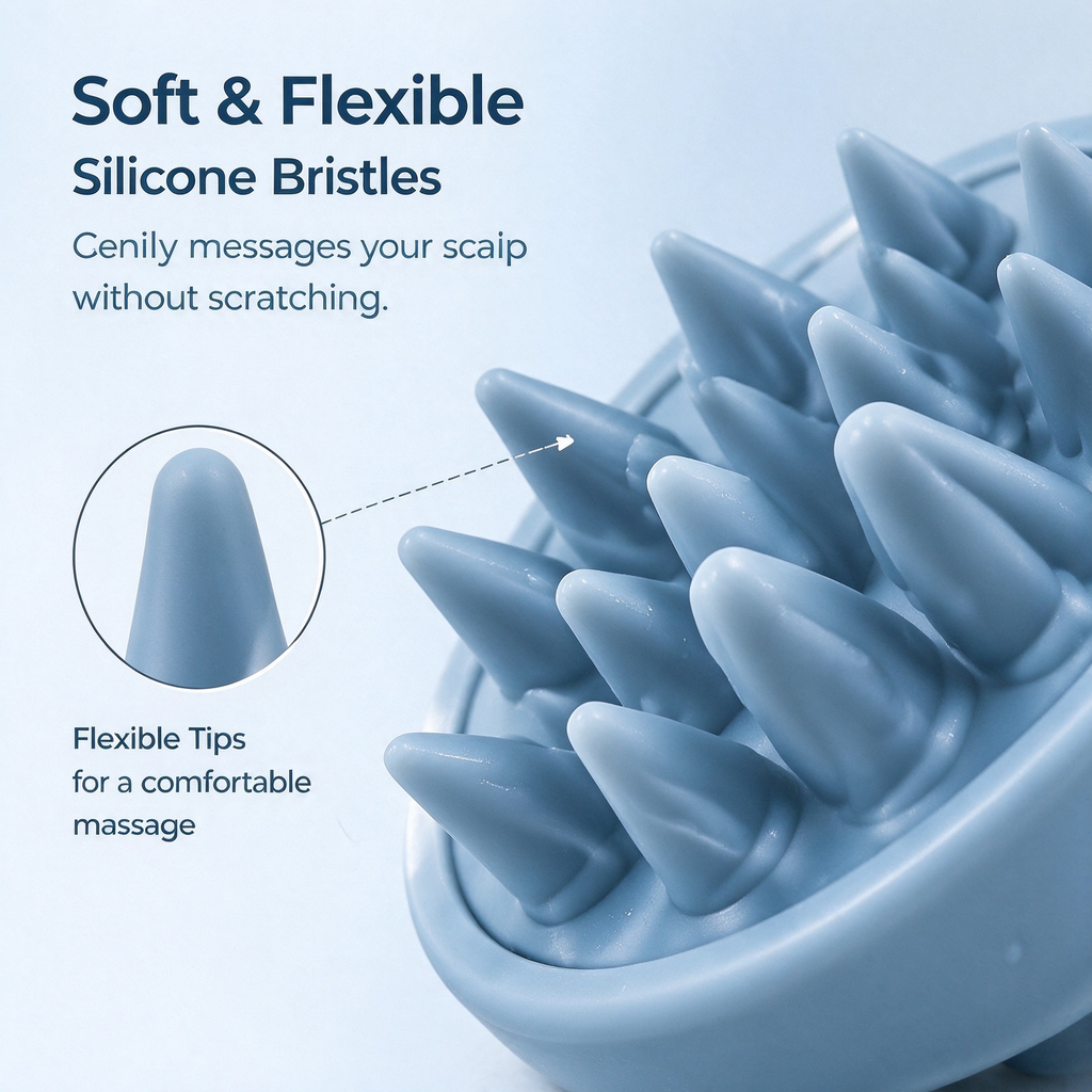 Silicone Scalp Massager – Soft Silicone Shampoo Brush
